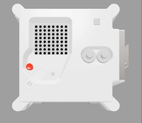 L'émulateur Trinket Sense HAT exécutant un exemple de programme qui fait défiler le texte "Astro PI" sur la matrice LED en lettres blanches